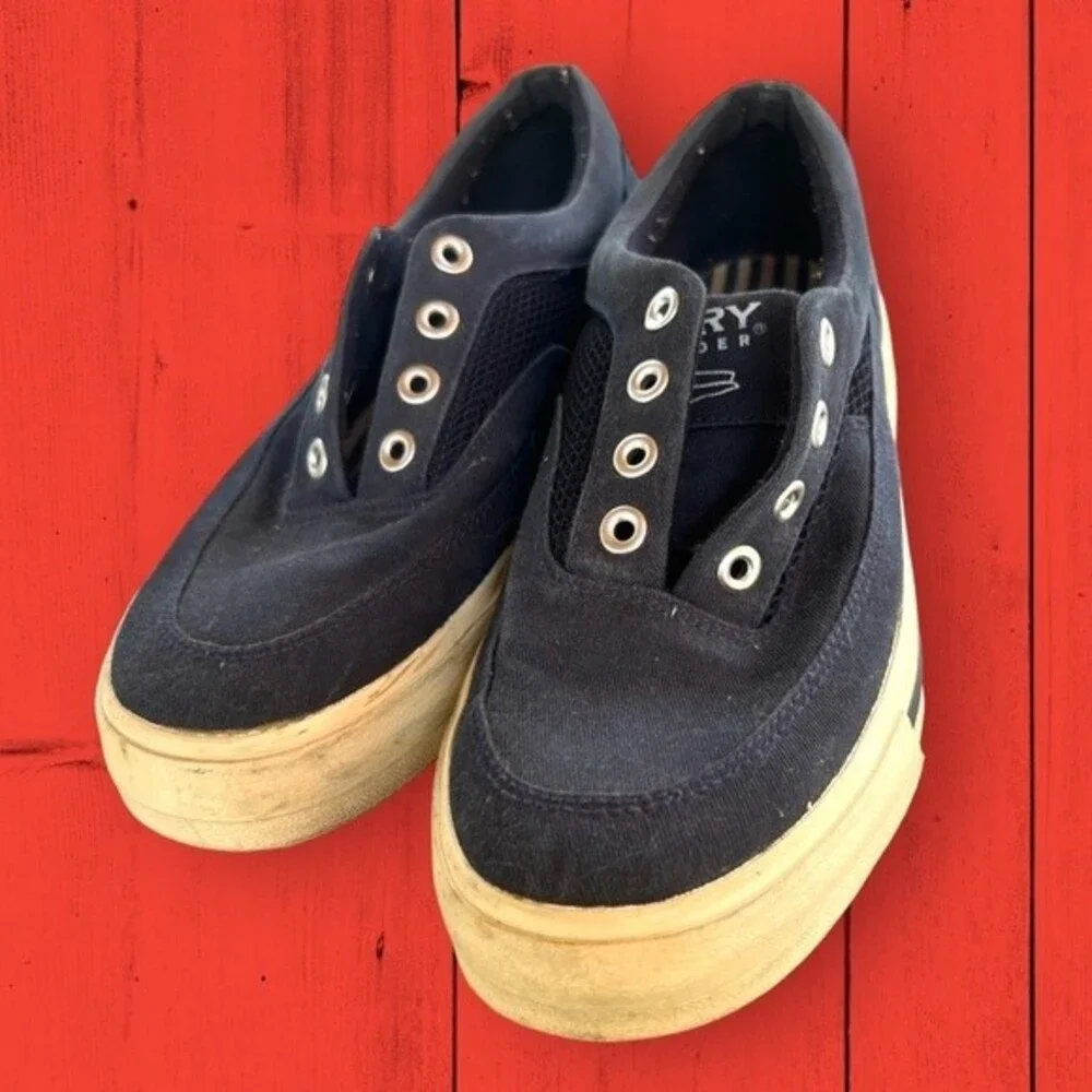 Sperry Navy Blue Top-Sider Boat Shoes Sneakers for Men Size 7.5M Nautical Style